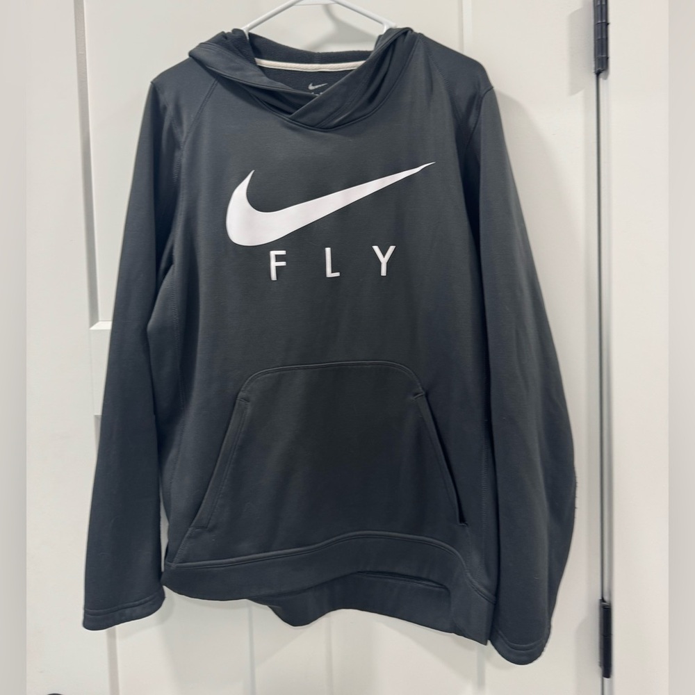 Grey Nike Fly Swoosh Graphic Hoodie size large - Picture 1 of 2
